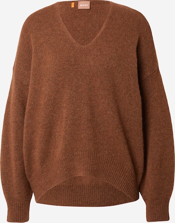 BOSS Orange Pullover in Braun: predná strana