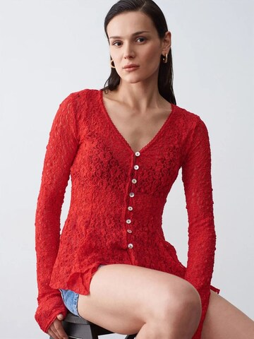 Dilvin - Casaco de malha em vermelho