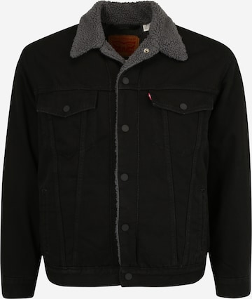 Levi's® Big & Tall Übergangsjacke 'Big Sherpa Trucker' in Schwarz: predná strana