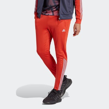 ADIDAS SPORTSWEAR Slim fit Workout Pants 'Tiro' in Red: front