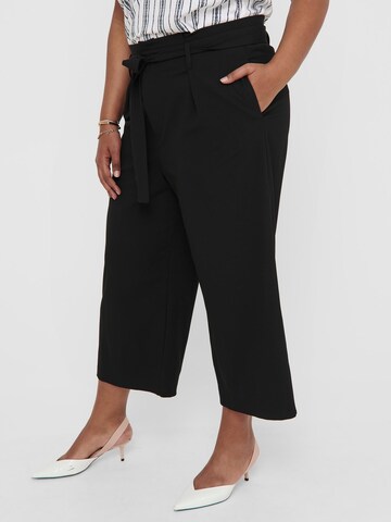 ONLY Carmakoma Wide leg Pleat-Front Pants in Black