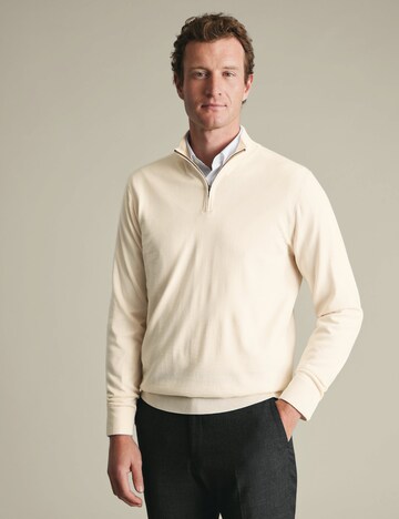 Charles Tyrwhitt Sweater in Beige: front