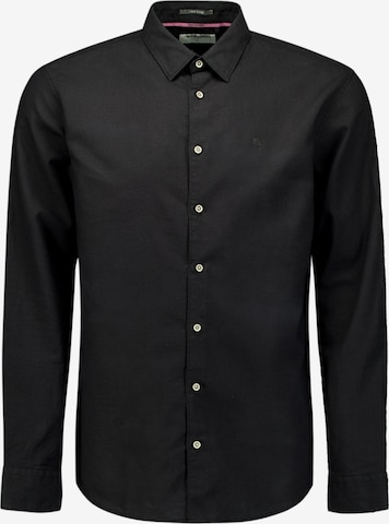 No Excess Regular Fit Hemd in Schwarz: Vorderseite