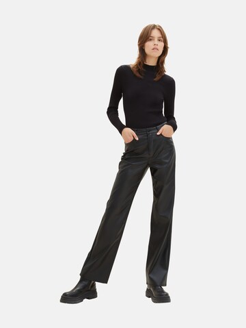 TOM TAILOR DENIM - Regular Calças 'Emma' em preto