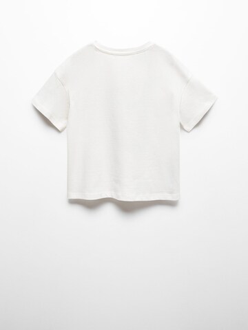 Tricou 'LENGUA' de la MANGO KIDS pe alb