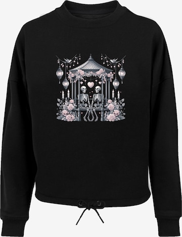 Sweat-shirt 'Skelett Paar Valentinstag' F4NT4STIC en noir : devant