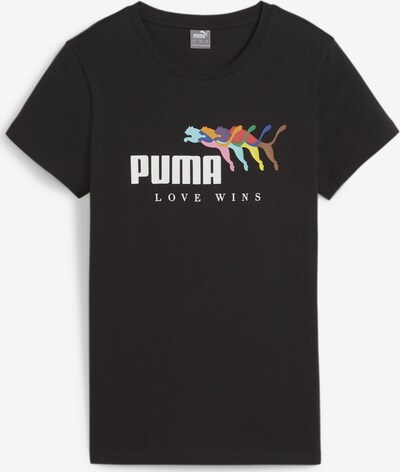 PUMA T-Shirt 'Ess+ Love Wins' in hellblau / gelb / schwarz / weiß, Produktansicht