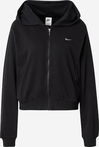 Nike Sportswear - Casaco em moletão em preto: frente