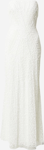 LACE & BEADS Evening Dress 'Carla' in White: front