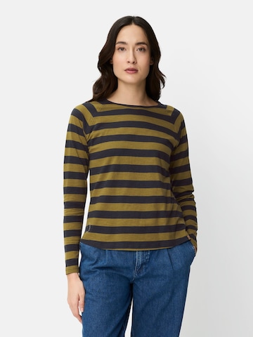 CAMEL ACTIVE Gestreiftes Langarmshirt mit Raglanärmeln in Gelb: Vorderseite