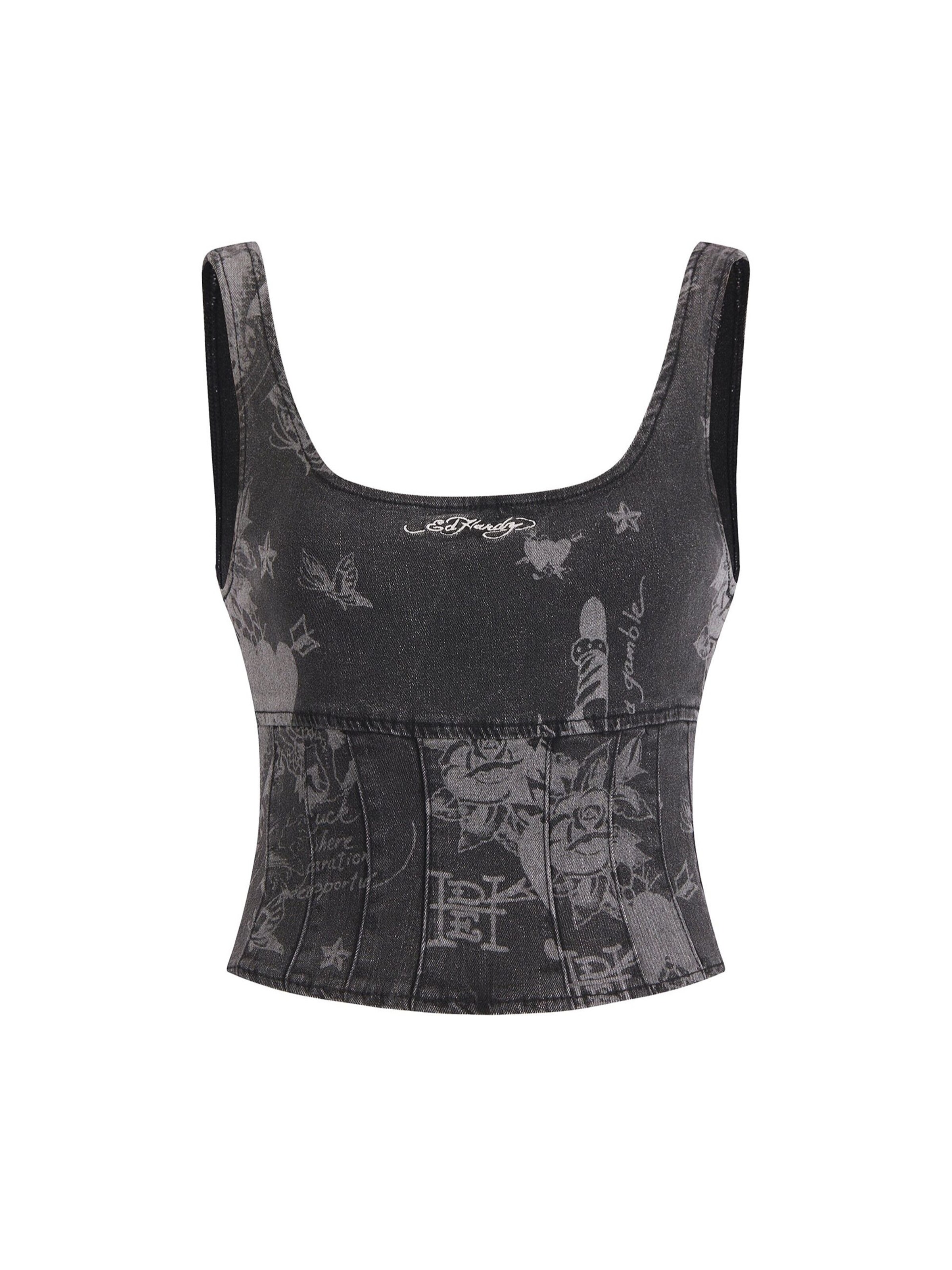Top de la Ed Hardy pe albastru: față
