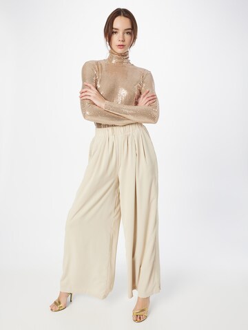 Misspap Wide leg Pleat-Front Pants in Beige