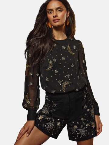 Chemisier love & roses en noir : devant