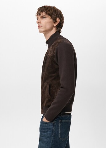 MANGO MAN Strickjacke 'Pecora' in Braun