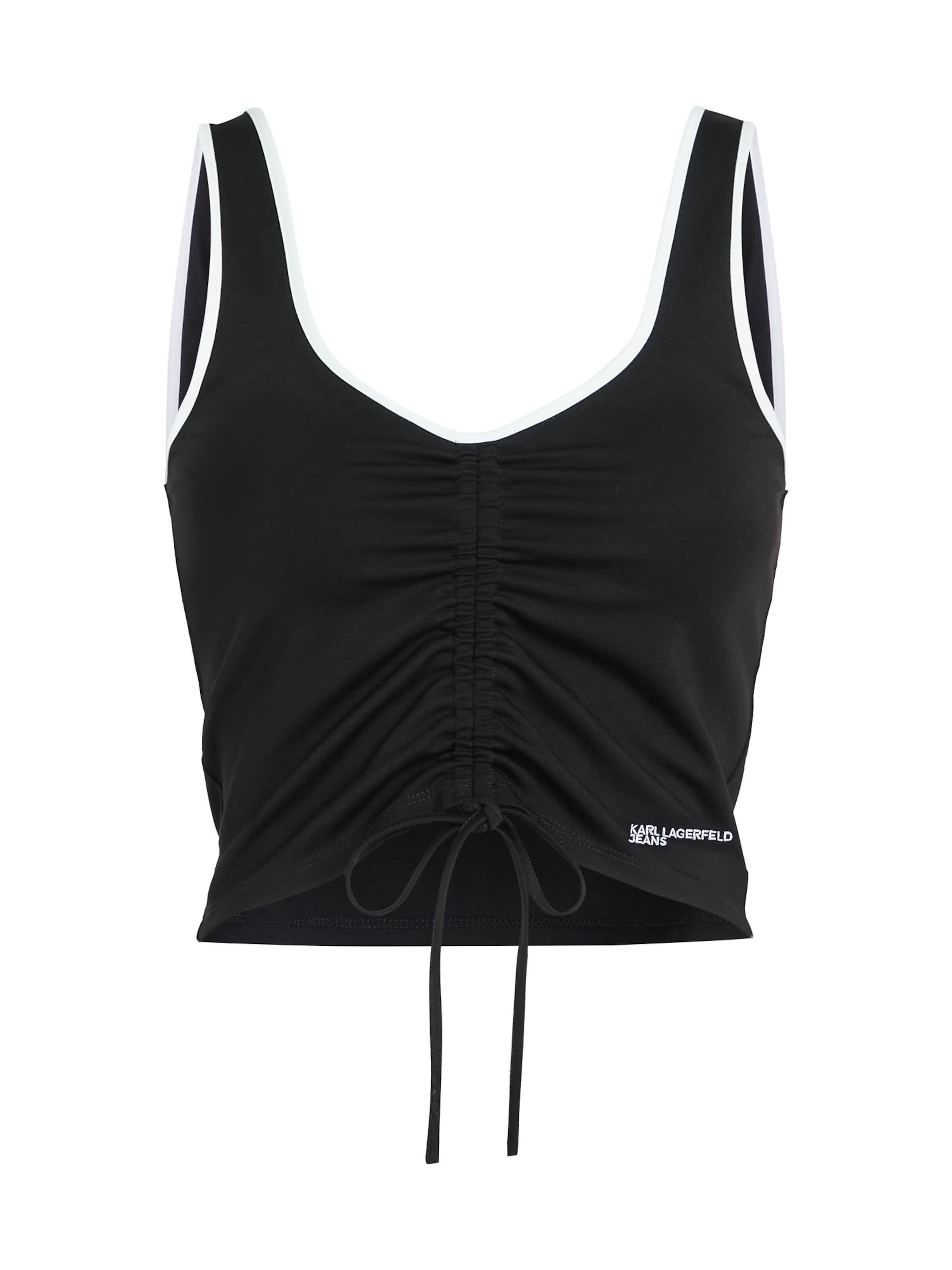 KARL LAGERFELD JEANS - Top en negro: frente