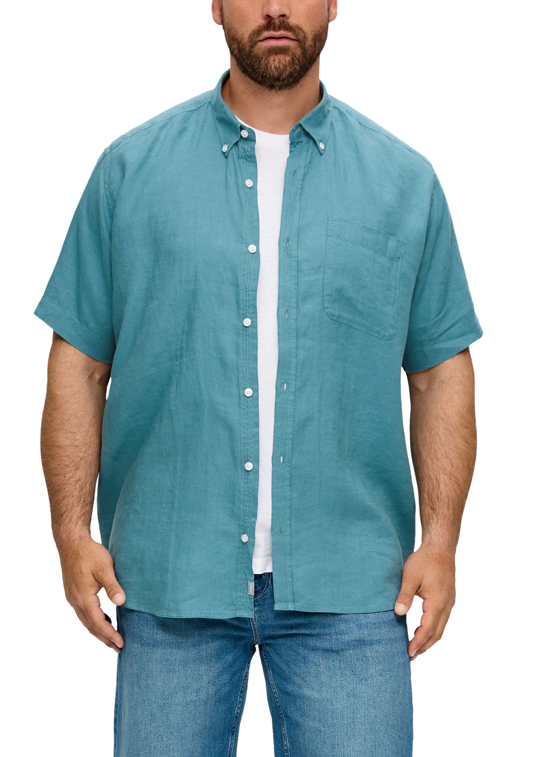 s.Oliver Men Big Sizes Regular Fit Hemd in Grün