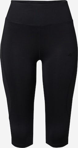 Skinny Pantaloni sport de la 4F pe negru: față