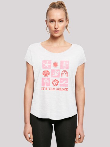 T-shirt 'Its Tan O Clock' F4NT4STIC en blanc : devant