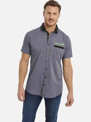 Jan Vanderstorm Comfort fit Button Up Shirt ' Mildon ' in Grey: front
