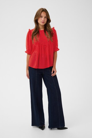 SAINT TROPEZ - Blusa 'Sabatina' em vermelho