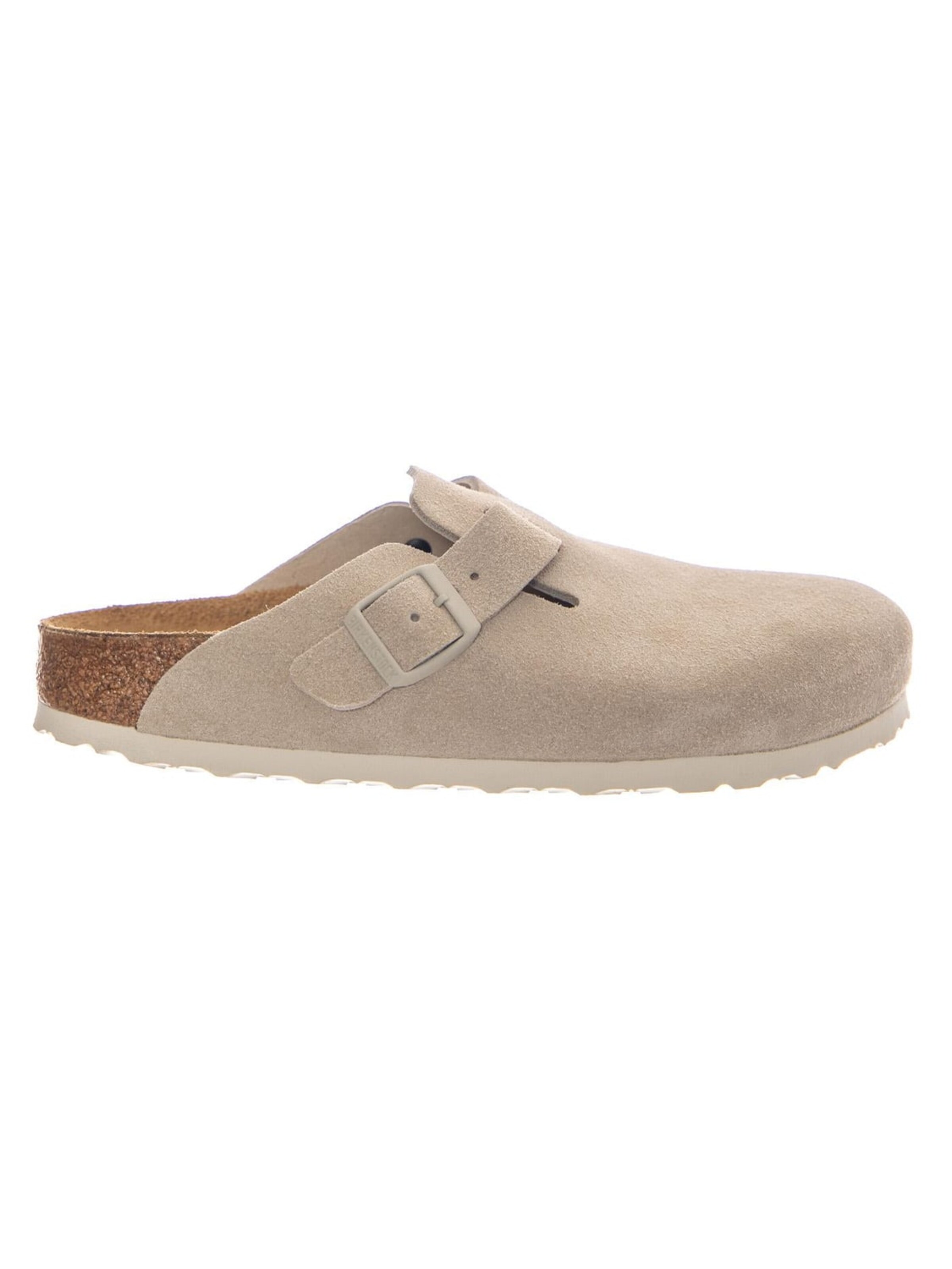 Sandales 'BOSTON SUEDE LEATHER NARROW FIT OYSTER' BIRKENSTOCK en blanc