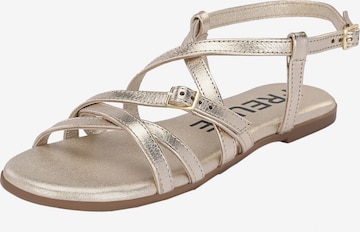 FREUDE Sandalen met riem 'Antares' in Goud: voorkant