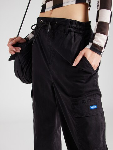 Tapered Pantaloni cargo 'Hisune-1-D_B' di HUGO in nero
