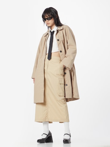 Monki Between-seasons coat in Beige