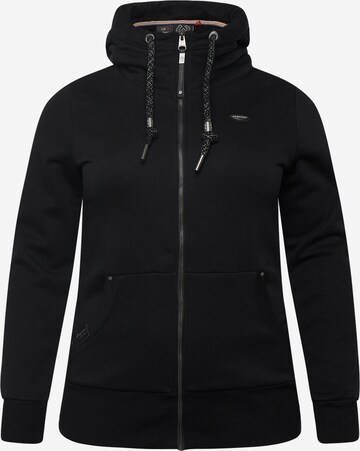 Ragwear Plus Zip-Up Hoodie 'NESKA' in Black: front