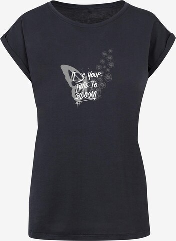Merchcode T-Shirt 'Its Your Time To Bloom' in Blau: predná strana