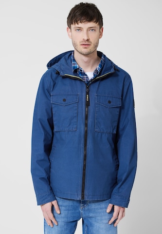 Street One MEN Kapuzen Overshirt in Blau: predná strana