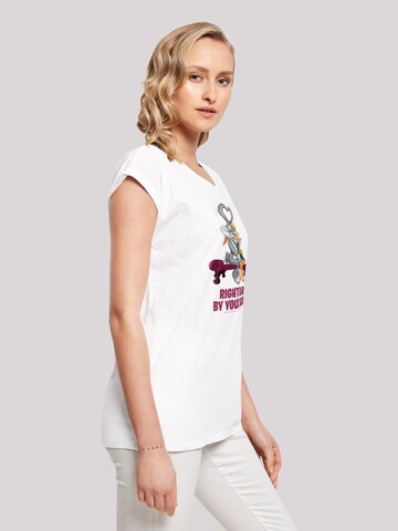 F4NT4STIC Shirt 'Looney Tunes Bugs And Lola Valentine's Cuddle' in White