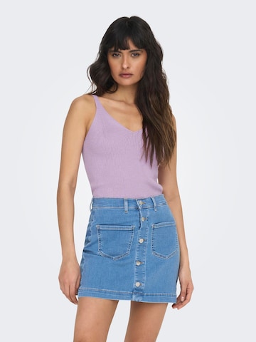 ONLY Knitted Top 'Lina' in Purple: front