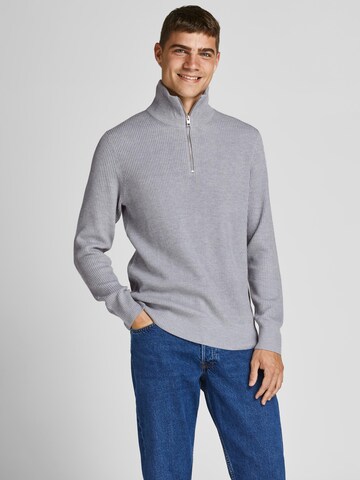 JACK & JONES Sweater 'Perfect' in Grey: front