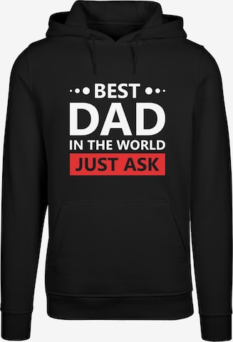 Sweat-shirt 'Fathers Day - Best dad, just ask Fitted' Merchcode en noir : devant