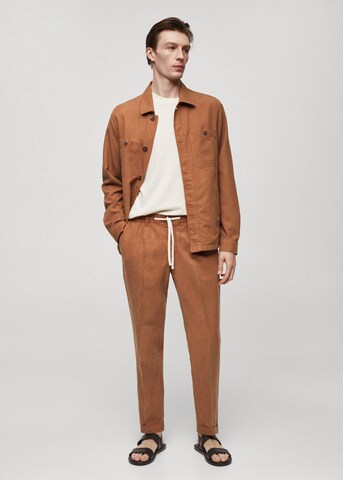MANGO MAN Slim fit Between-Season Jacket 'Delave' in Brown
