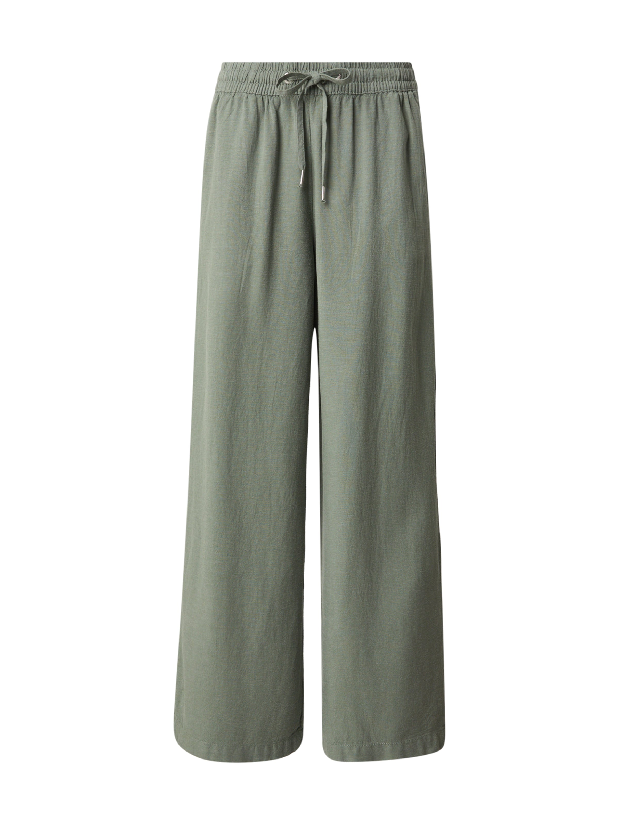 Wide leg Pantaloni de la QS pe verde: față
