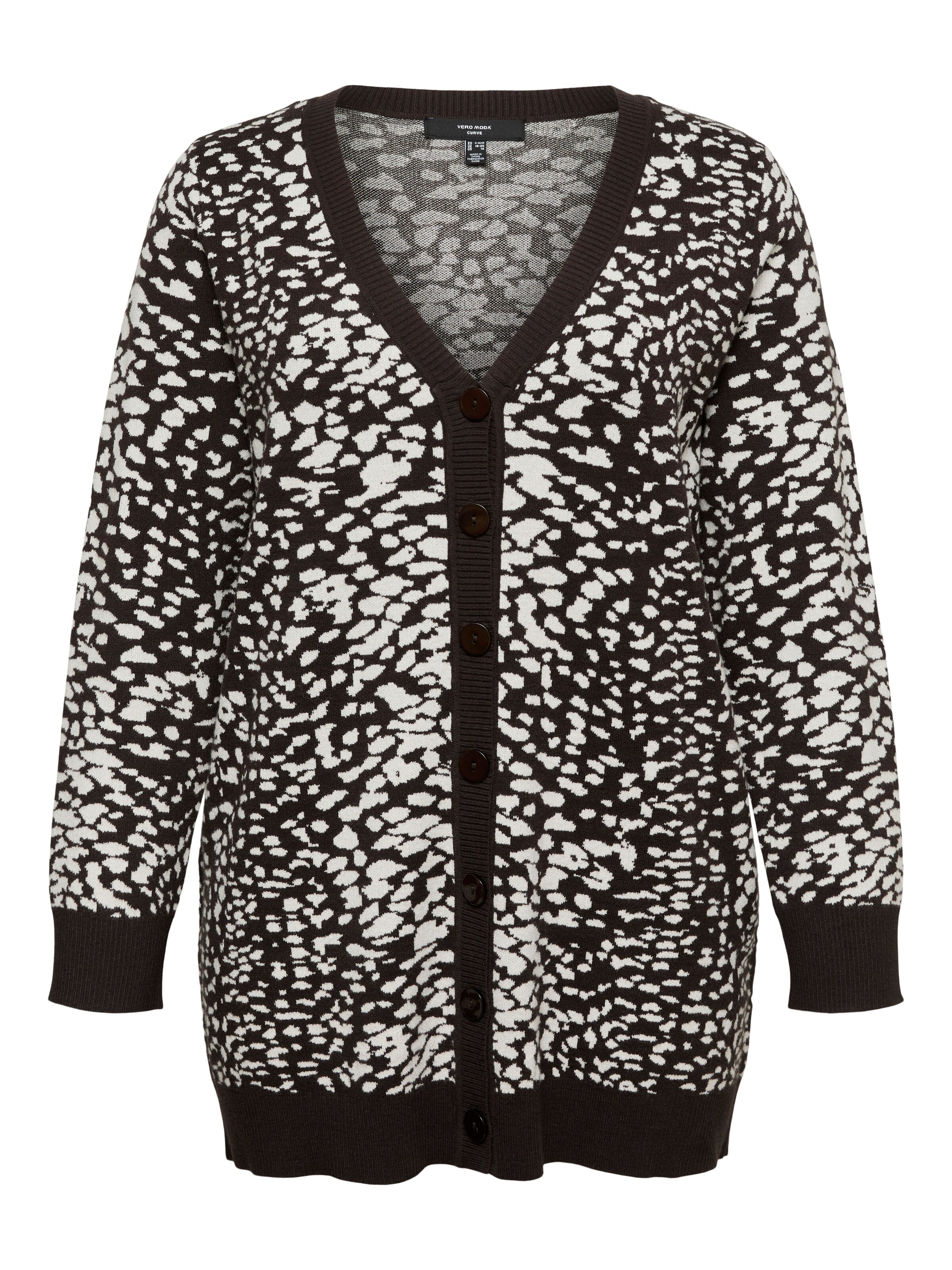 Geacă tricotată 'VMCARIA' de la Vero Moda Curve pe maro: față
