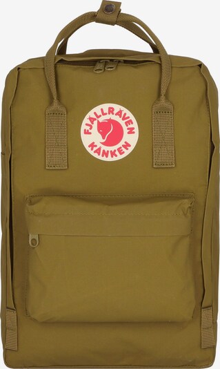 Fjällräven Rucksack 'Kanken' in oliv / rot / offwhite, Produktansicht