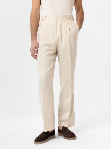 Regular Pantalon à pince 'Kelton' Antioch en beige : devant