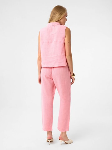 DIMI Blouse 'Kurze Damen Leinen Top' in Pink