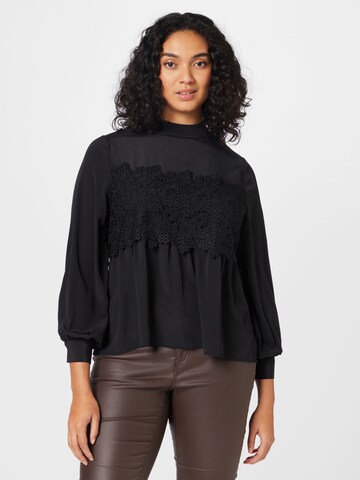 PIECES Curve Blouse 'KAMILLA' in Zwart: voorkant