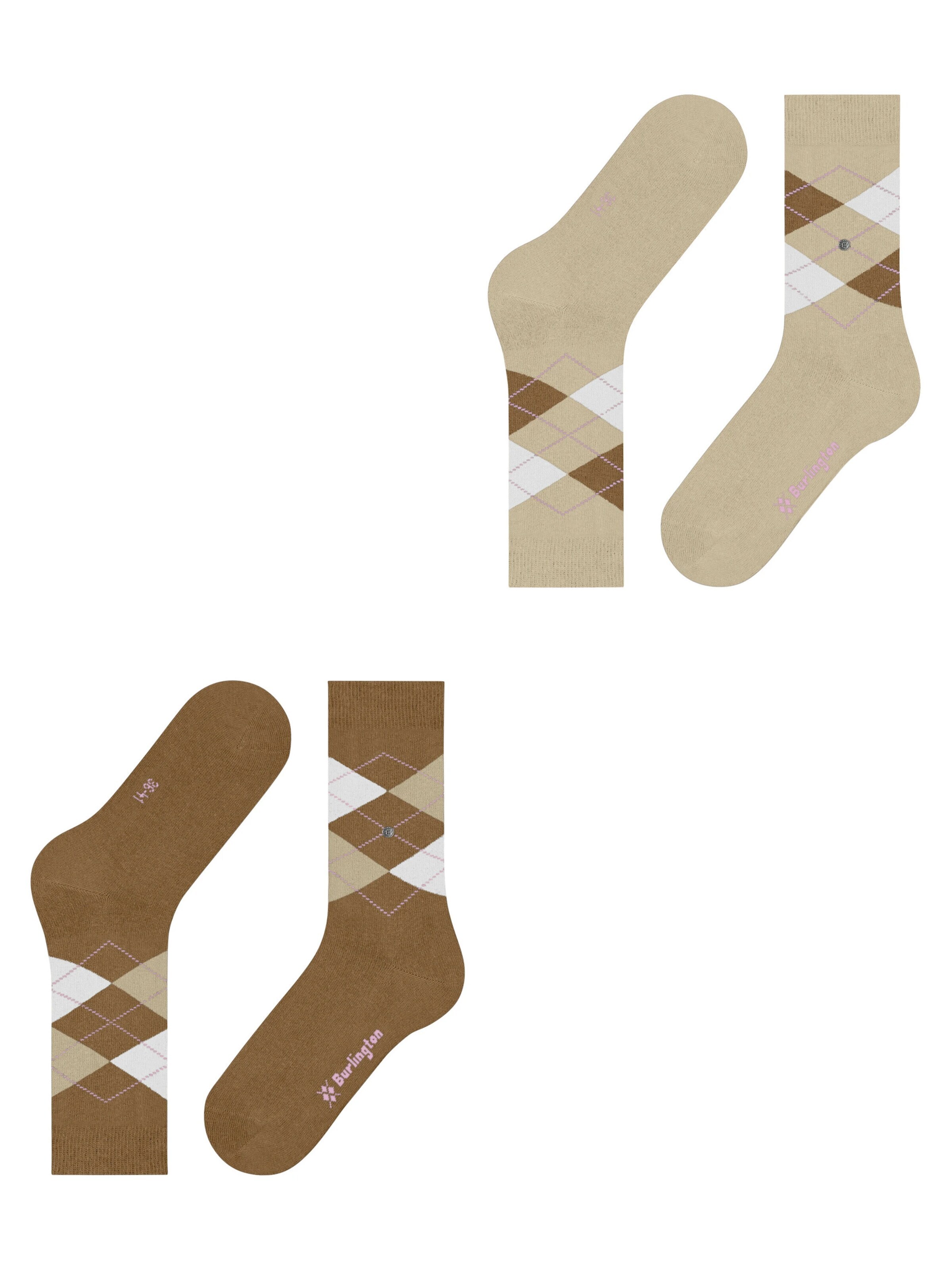 BURLINGTON Socks 'Everyday Argyle' in Brown