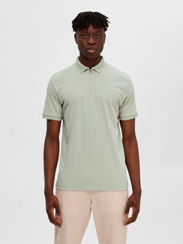 T-Shirt 'Fave' SELECTED HOMME en vert : devant