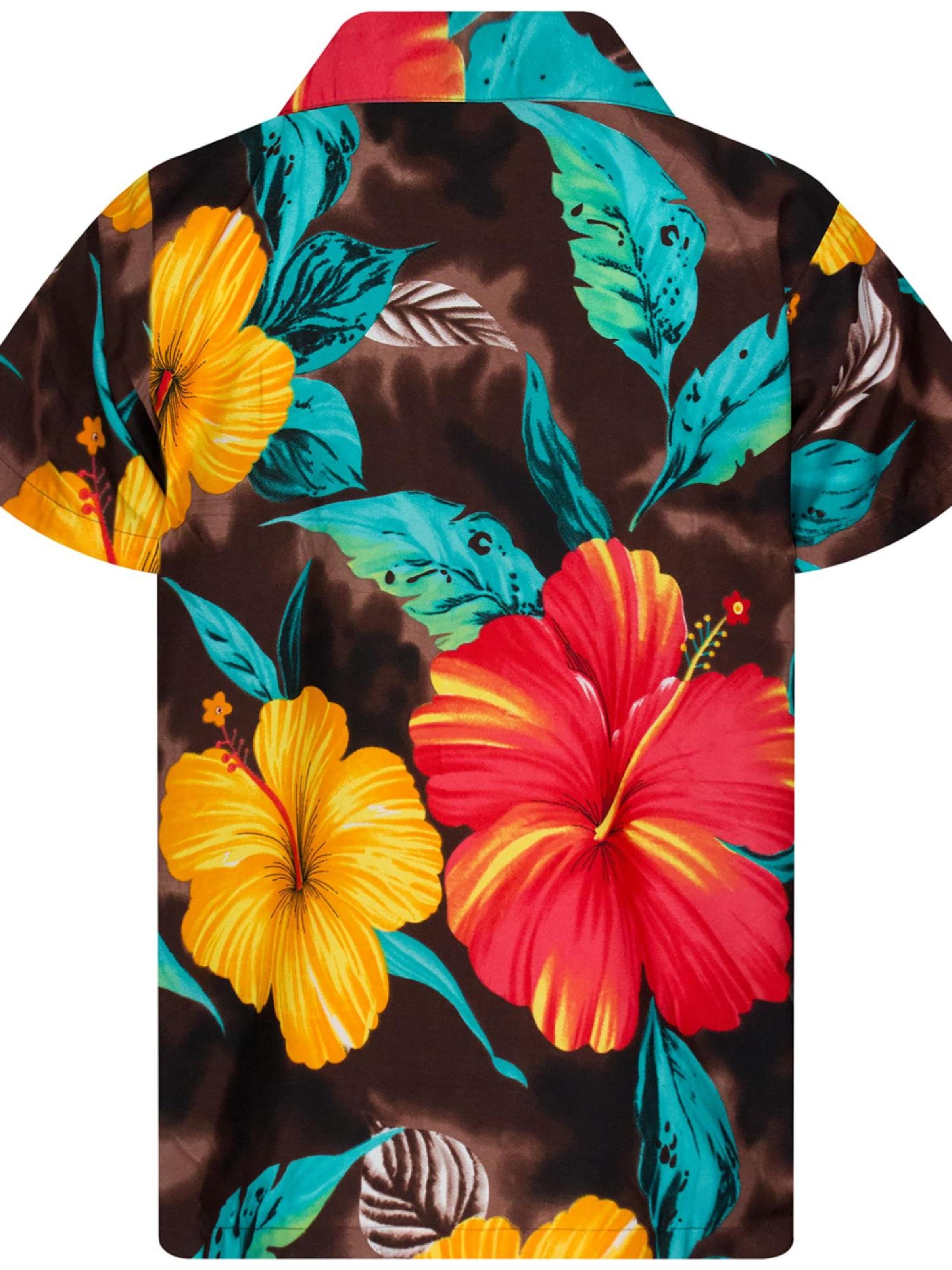 Maglietta 'Big Flower' di King Kameha in marrone