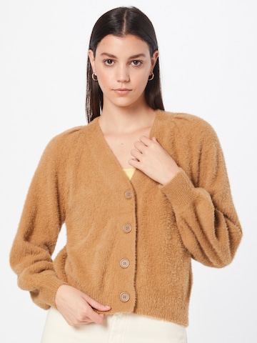 VILA Knit Cardigan in Beige: front