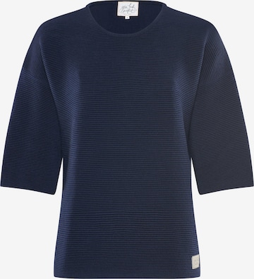 YOU LOOK PERFECT Trui 'PULLOVER FAY - Halbarm Pullover in Strukturstrick' in Blauw: voorkant