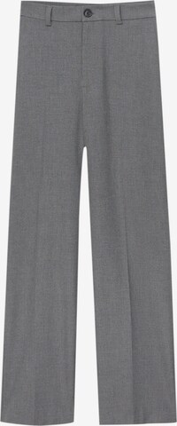 Pull&Bear Wide leg Trousers with creases in Grey: front