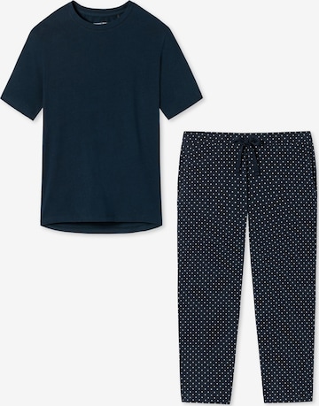 SCHIESSER Pyjama 'Cotton' in Blauw: voorkant