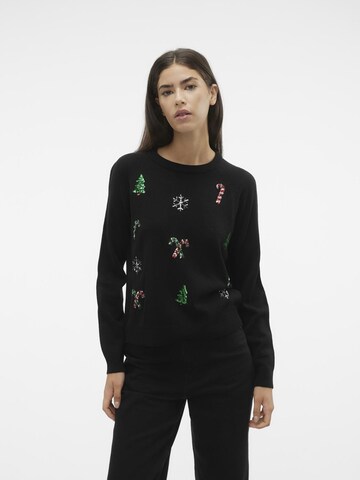 VERO MODA Pullover 'ORNAMENTS/PYRAMIDE' in Schwarz: predná strana